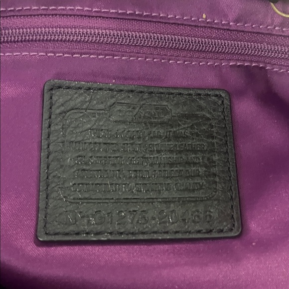 Coach Black Leather Tote with Gold Accents - Picture 7 of 7